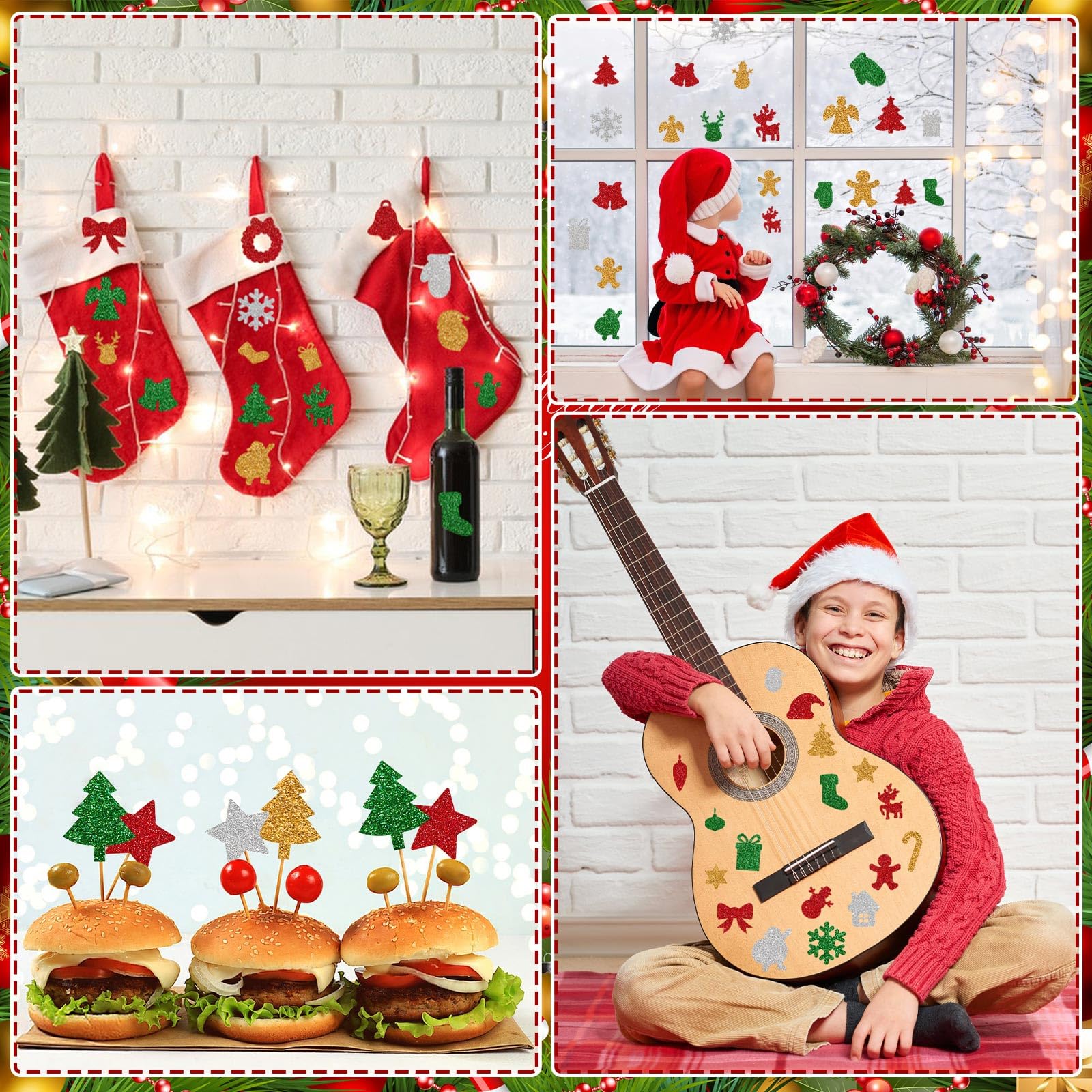 JULBEAR party decor sticker set for holiday decorations and favors