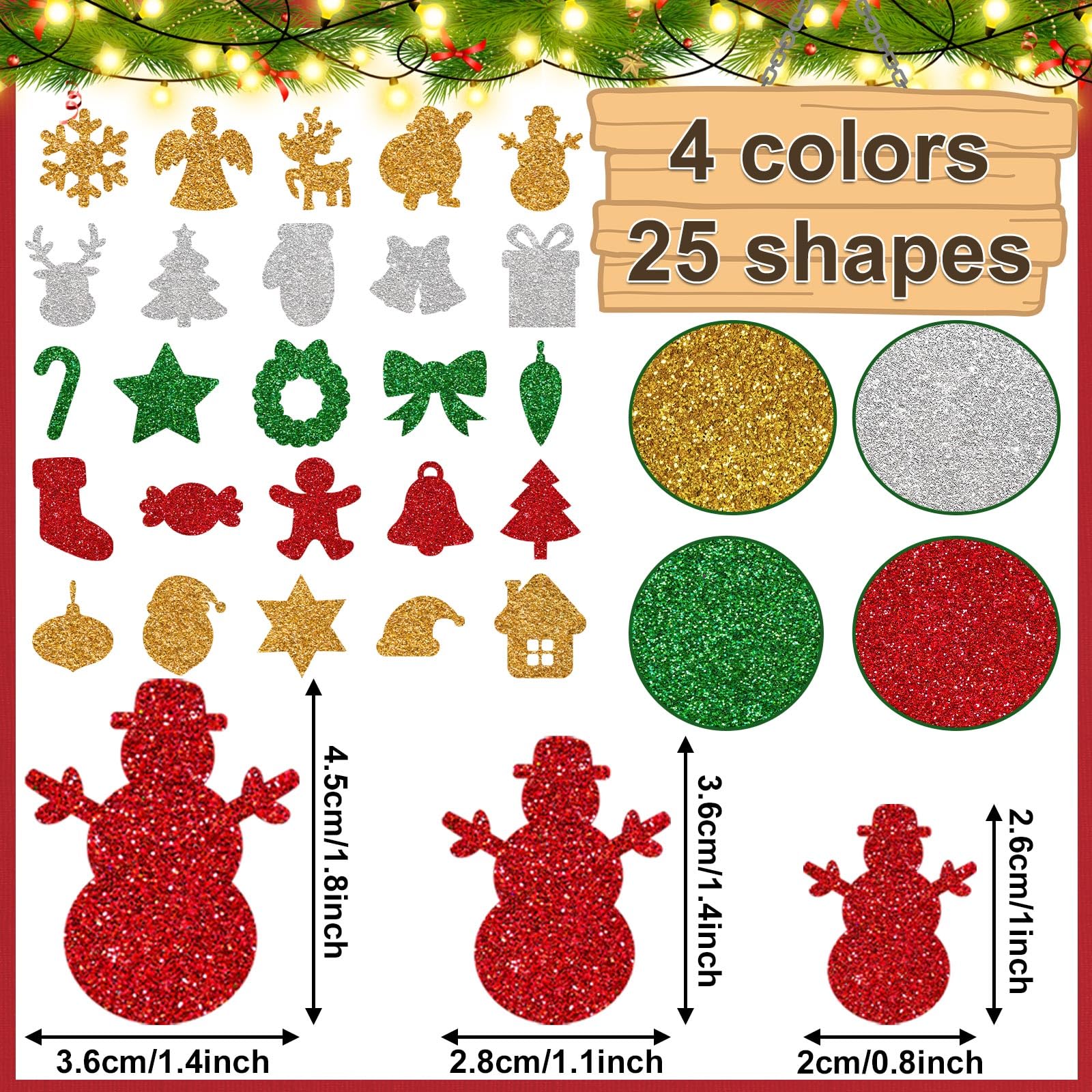 JULBEAR Santa Claus and snowman foam stickers for playful gift cards and decor