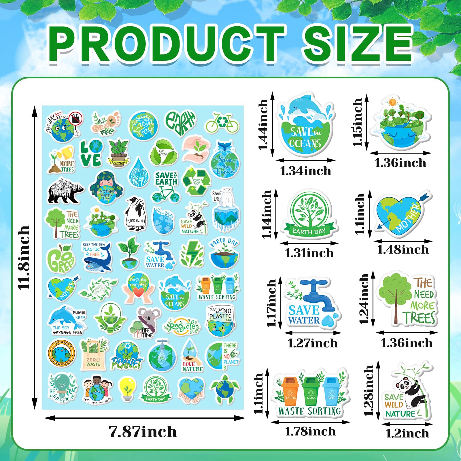 JULBEAR happy earth day stickers pack for eco-friendly classroom celebrations.