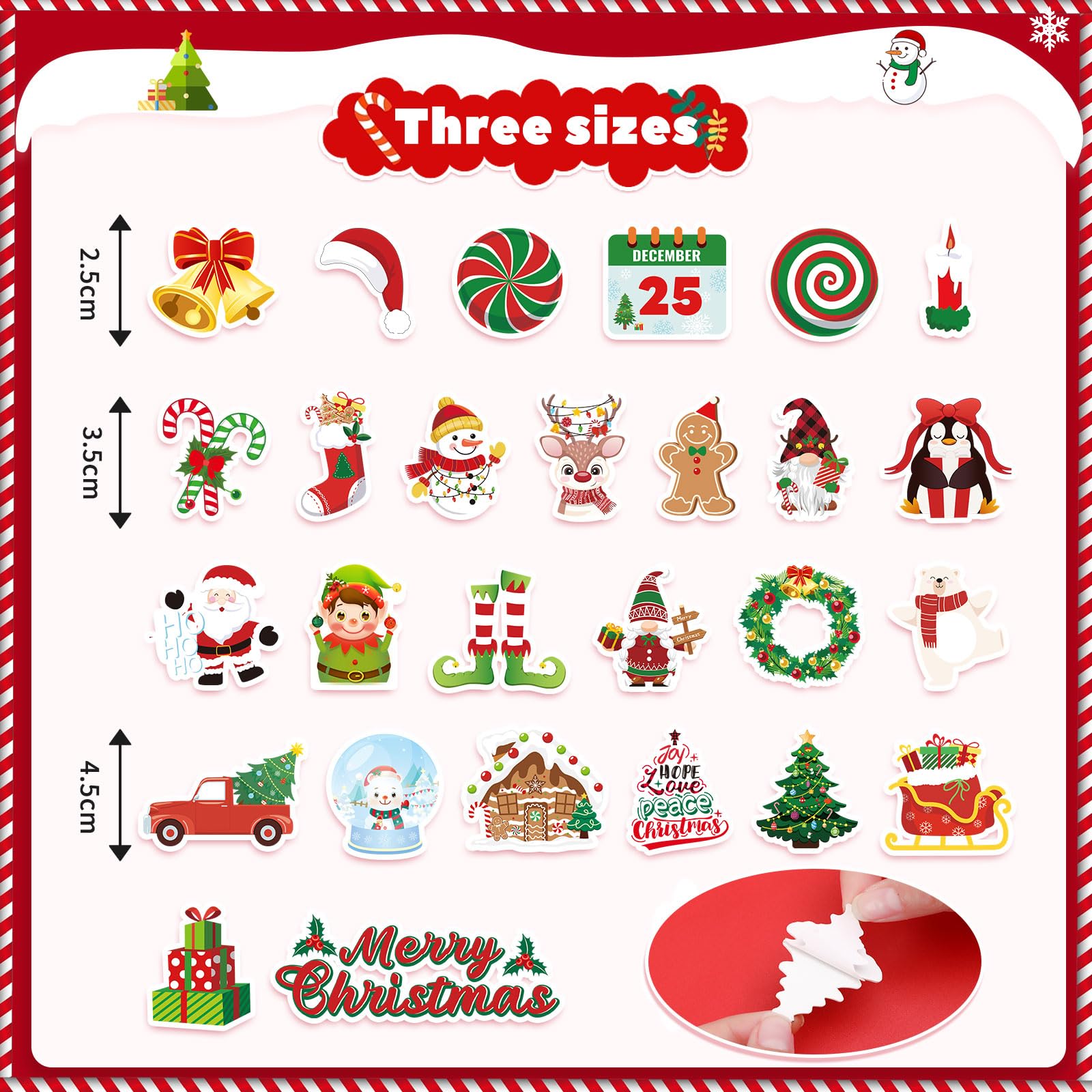 JULBEAR self-adhesive foam stickers, easy to apply on surfaces