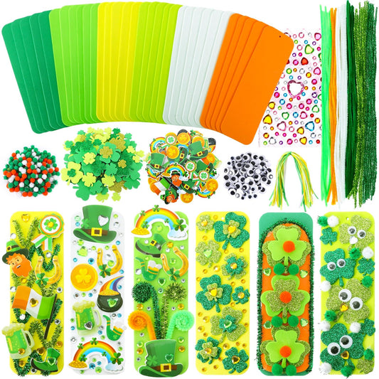 JULBEAR St Patrick's foam bookmarks kit shows colorful bookmarks perfect for classroom crafts