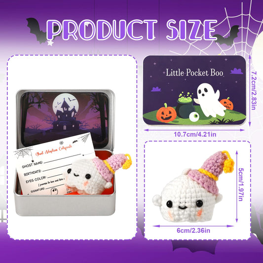 JULEASEL Little Pocket Boo tin box keeps the mini ghost safe.