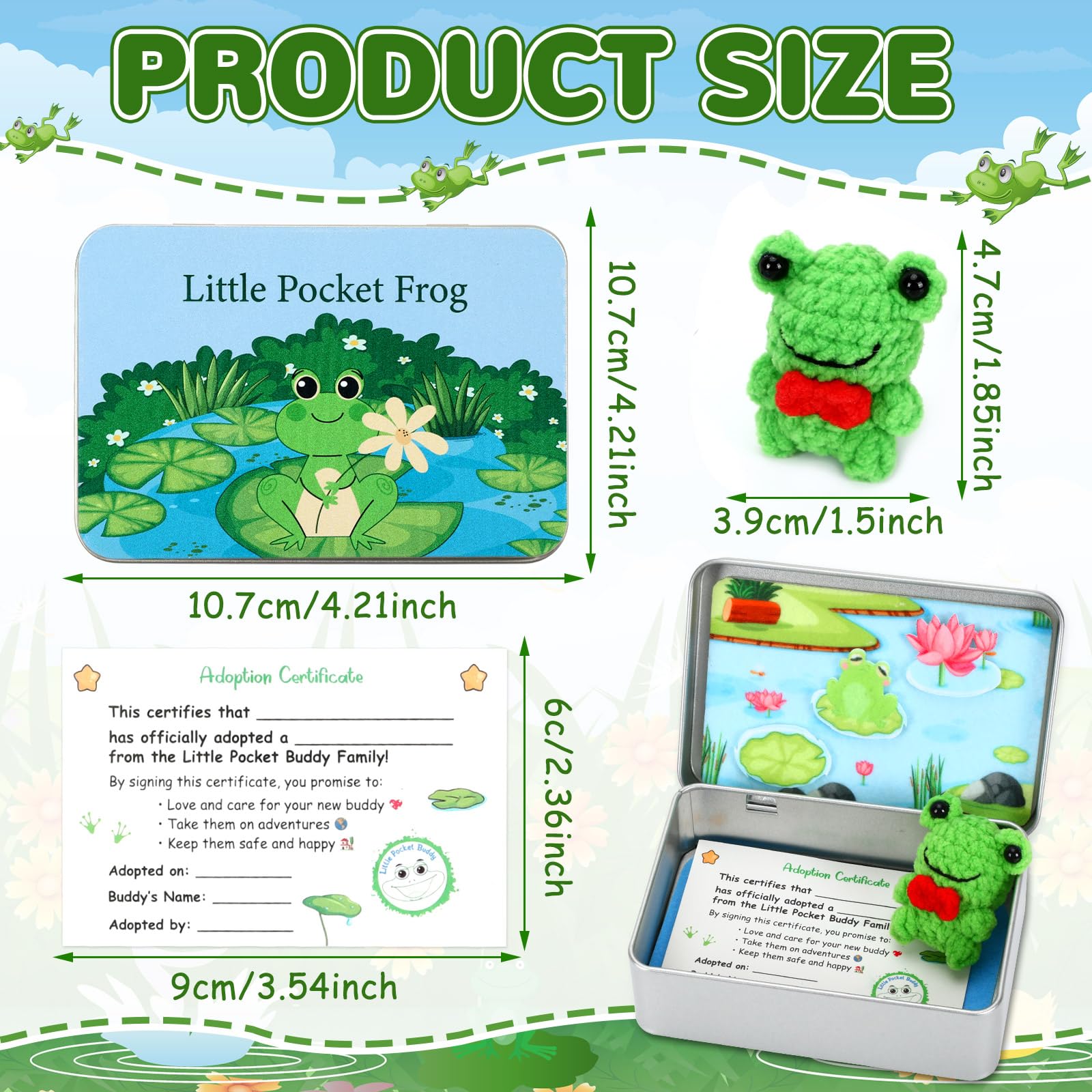 JULEASEL pond background showcases a tranquil waterside scene inside the tin.