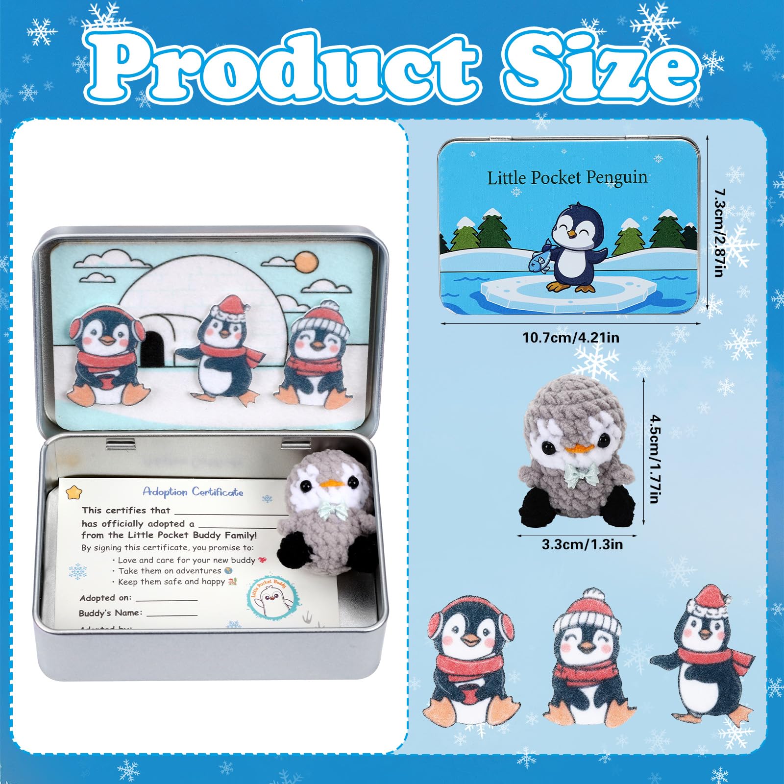 JULEASEL Little Pocket Penguin handcrafted figure adds cozy desk decor.