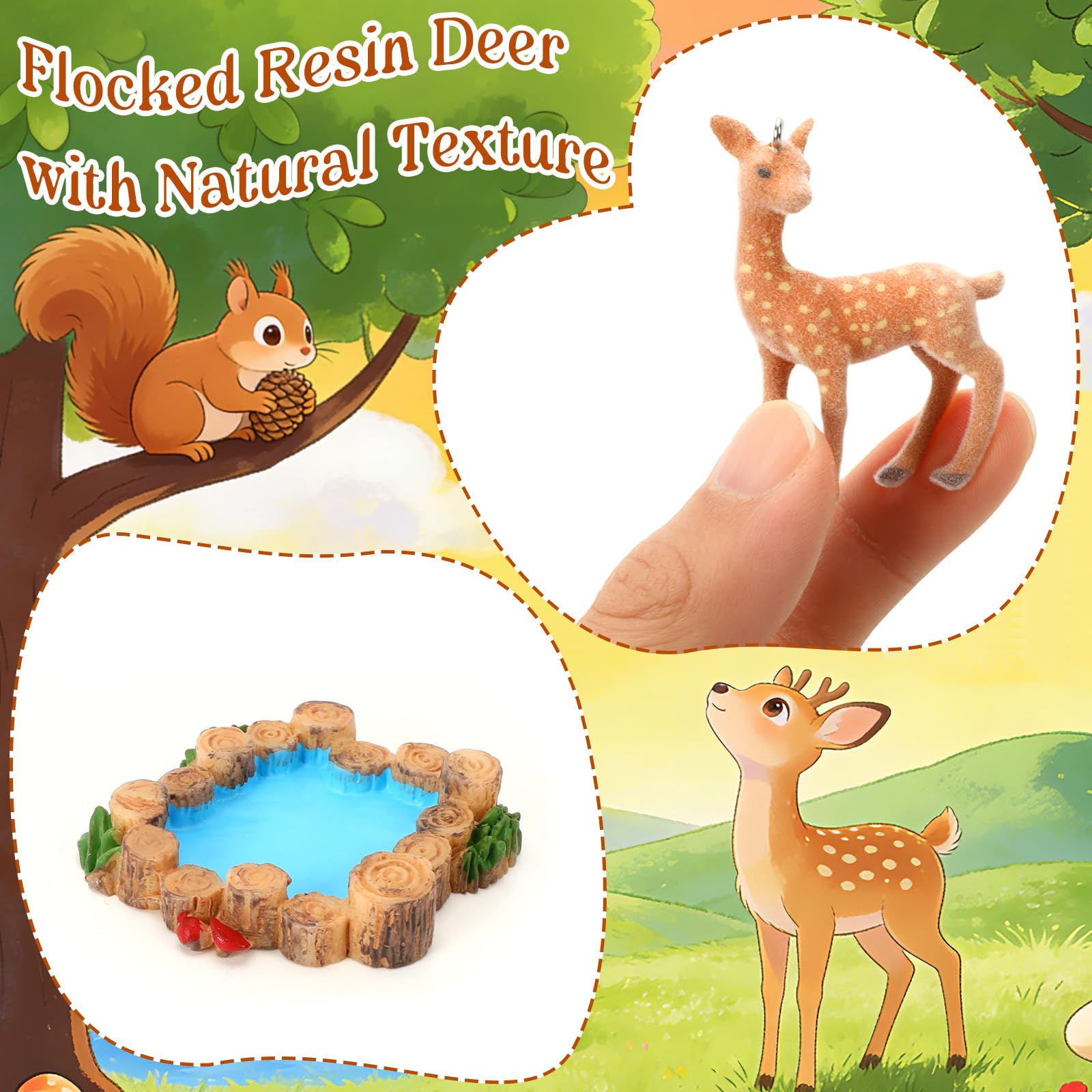 JULEASEL mini woodland scene in a tin box