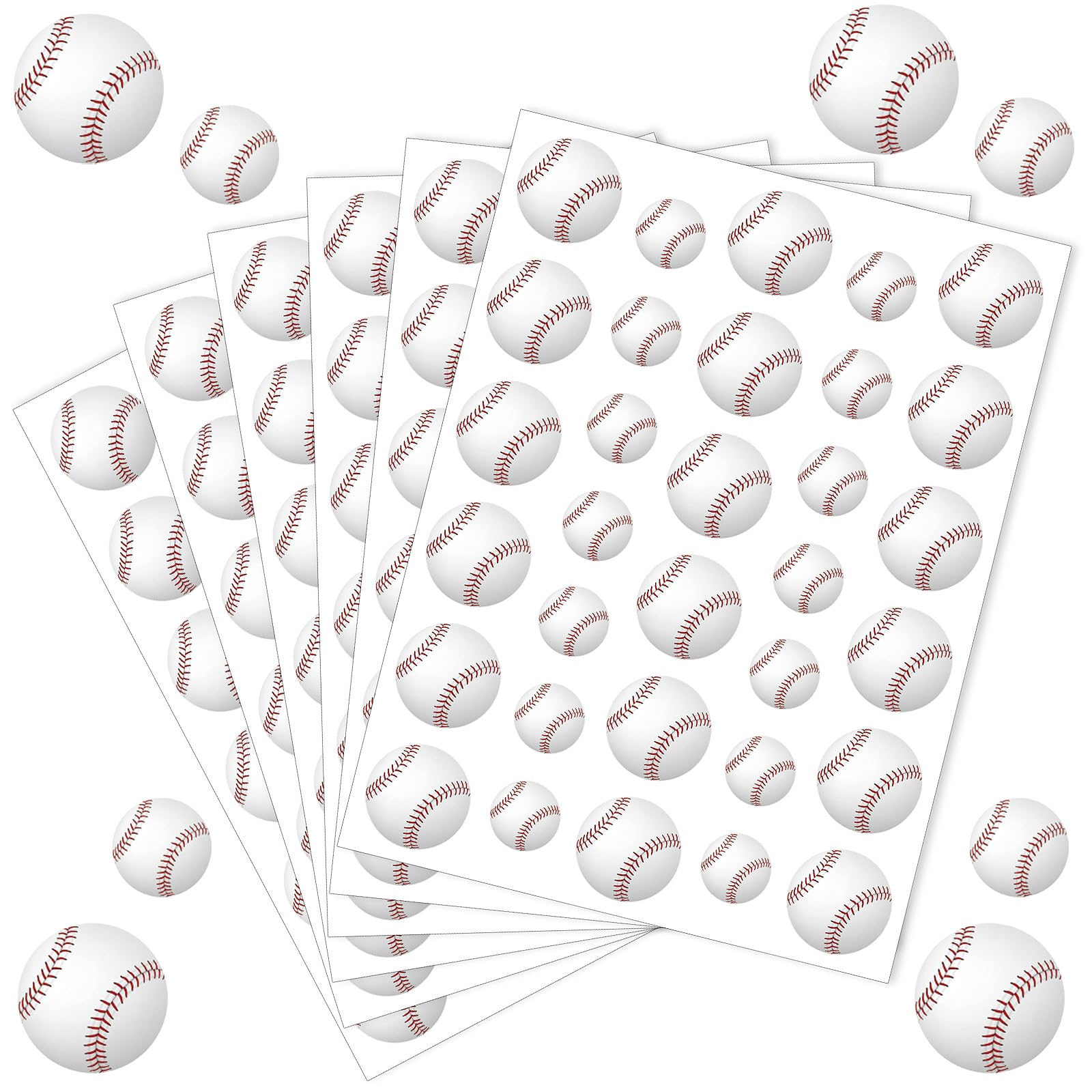 JULMELON baseball stickers in 16 sheets brighten kids' crafts and school projects