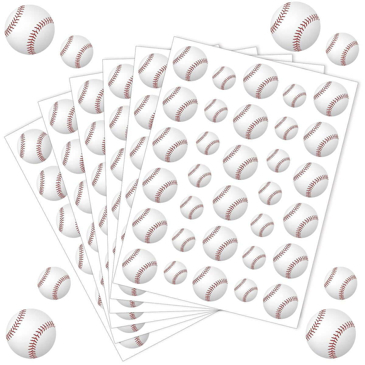 JULMELON baseball stickers in 16 sheets brighten kids' crafts and school projects