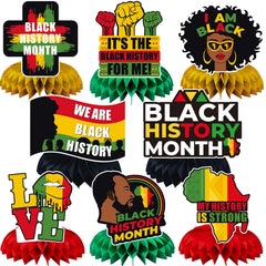 JULMELON BHM 3D centerpiece showing vibrant colors for Black History Month on tabletop