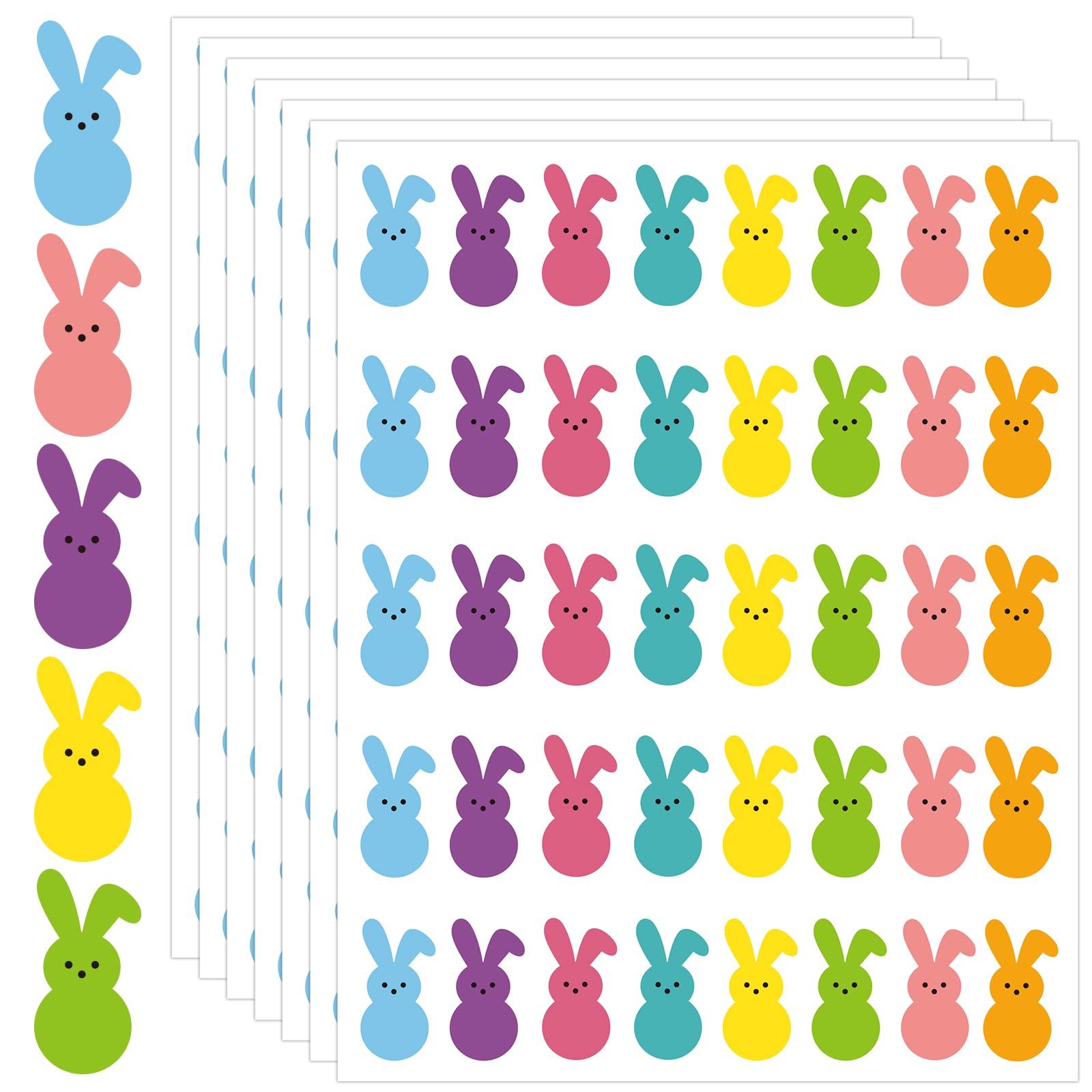 JULMELON 640-pcs Easter Bunny stickers for vibrant, easy-to-apply decor.