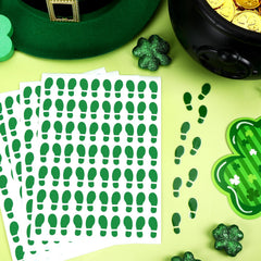 JULMELON green leprechaun footprints sheet detail for precise stamping patterns
