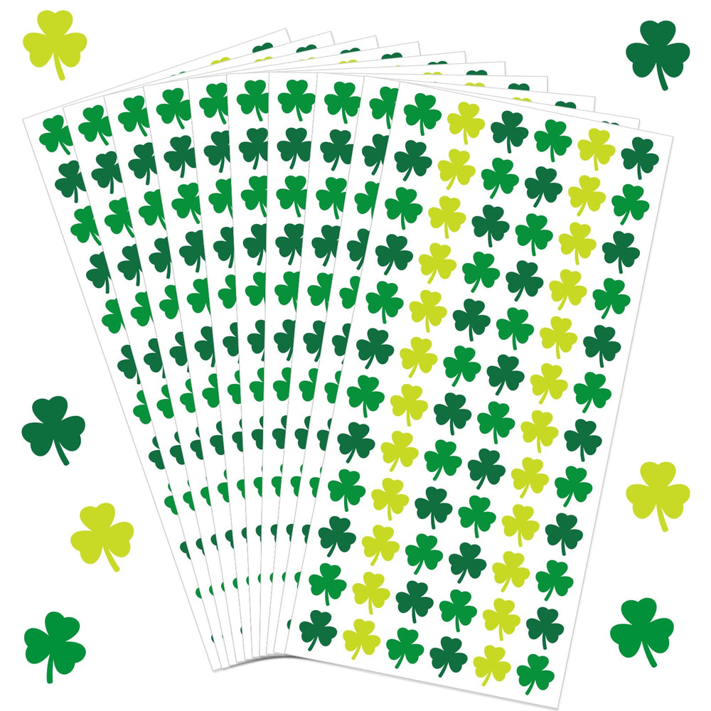 JULMELON St Patrick's Day stickers show vibrant shamrocks across 16 sheets for classroom crafts