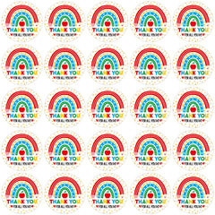 JULMELON teacher stickers rainbow round design for gift wrap decoration