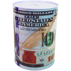 Julysgift 100-dollar bill piggy bank side view ideal for desk or shelf decor