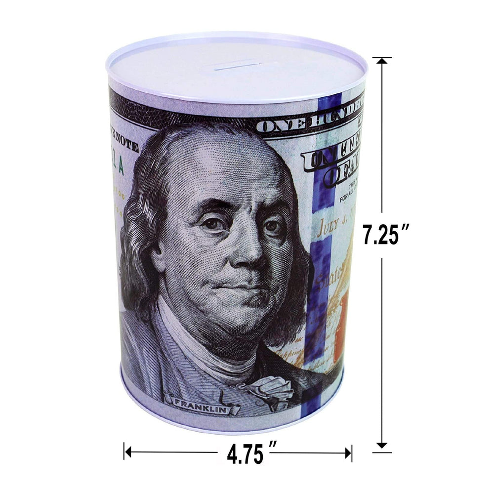 Julysgift dollar bill piggy bank close-up shows detailed banknote print for motivation.