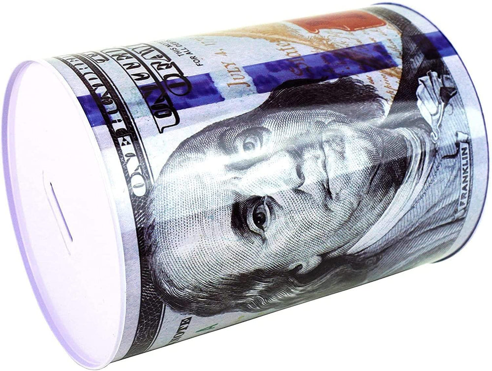 Julysgift dollar bill piggy bank warranty note reflects 90-day protection.