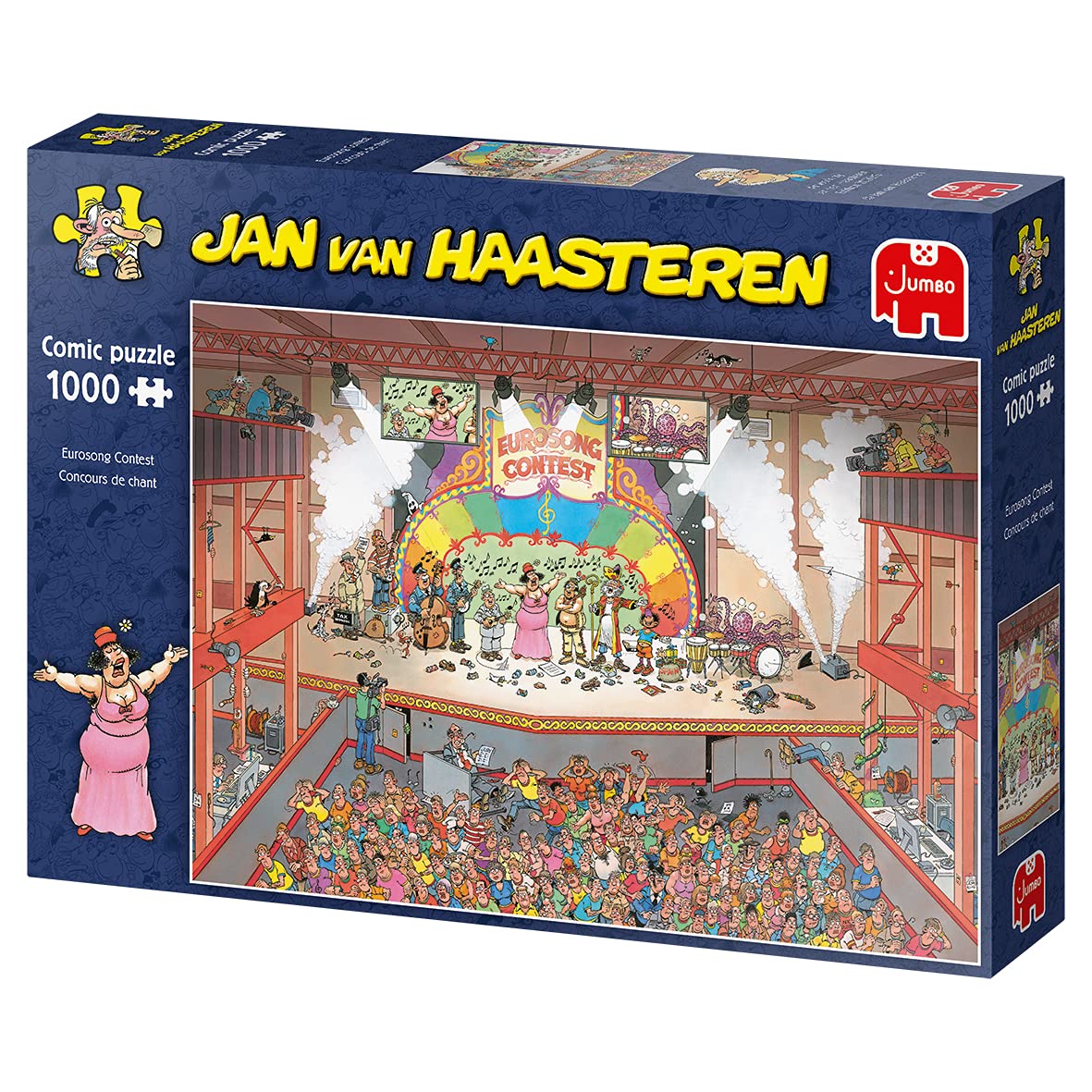 Jumbo dentures and hands motif detail, playful hints to explore while you solve.