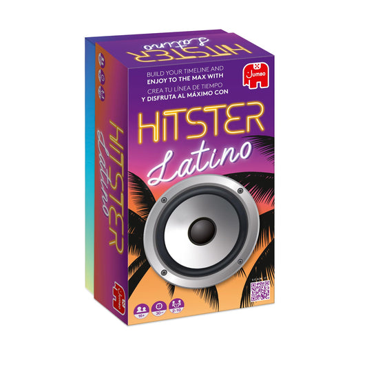Jumbo Hitster Latino card deck with 300 Latin hits for a lively party.