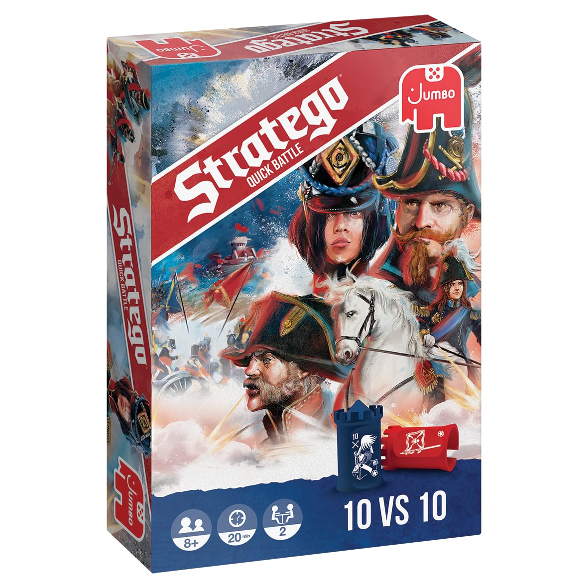 Jumbo Stratego travel battle board for quick, on-the-go strategy.