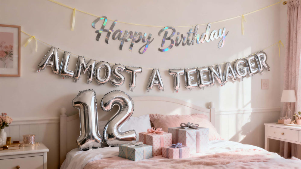 JumDaQQ Number 12 foil balloon 32in adds bold milestone impact.