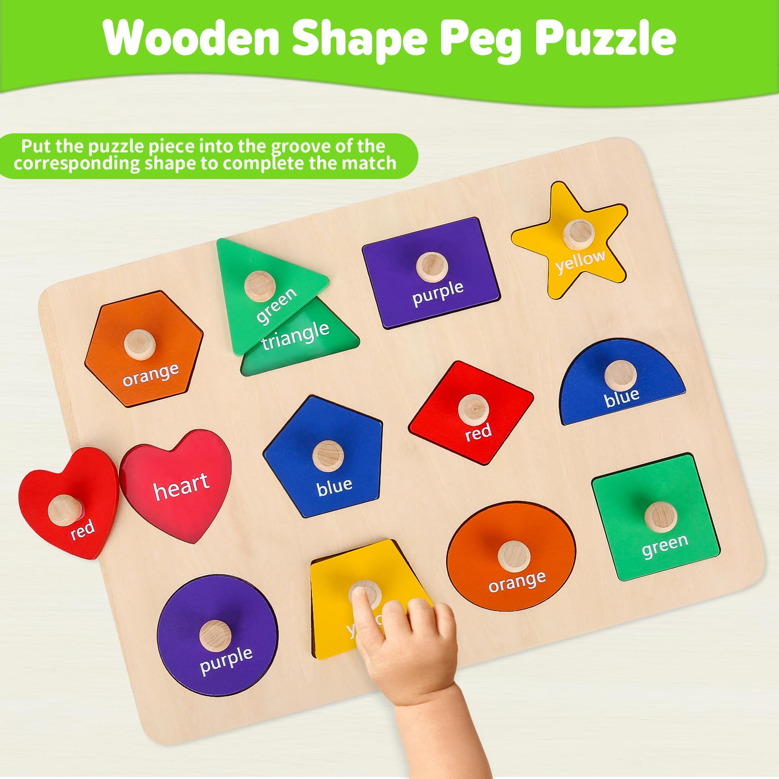 Jumlys 12-shape puzzle in bright colors encourages color and shape exploration for toddlers.