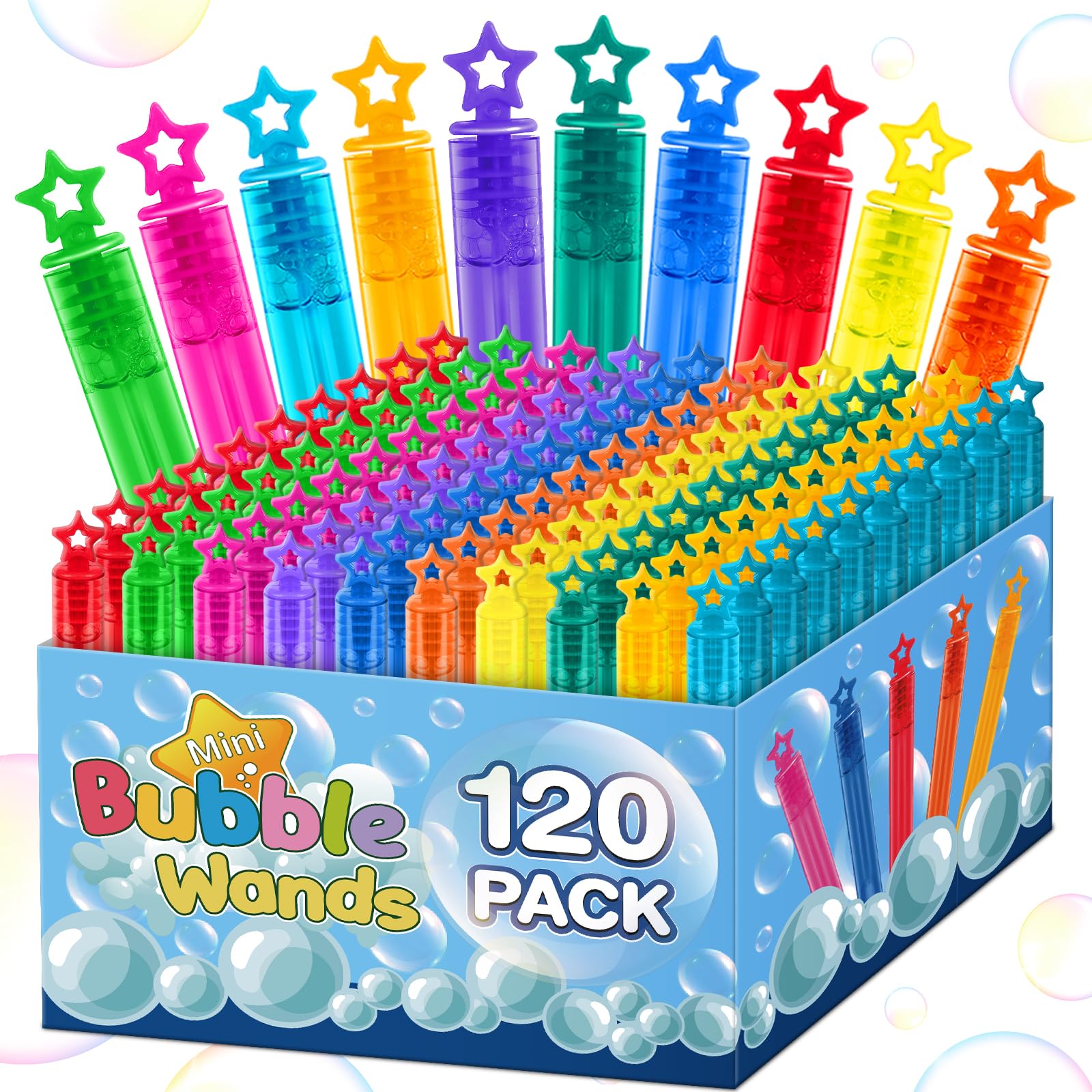 Jumlys mini bubble wands blue create colorful bubbles for outdoor party fun.