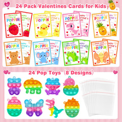 Jumlys pop fidget keychains with eight designs for kids' parties.