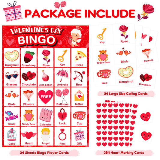 Jumlys Bingo heart chips provide bright markers for up to 384 pieces