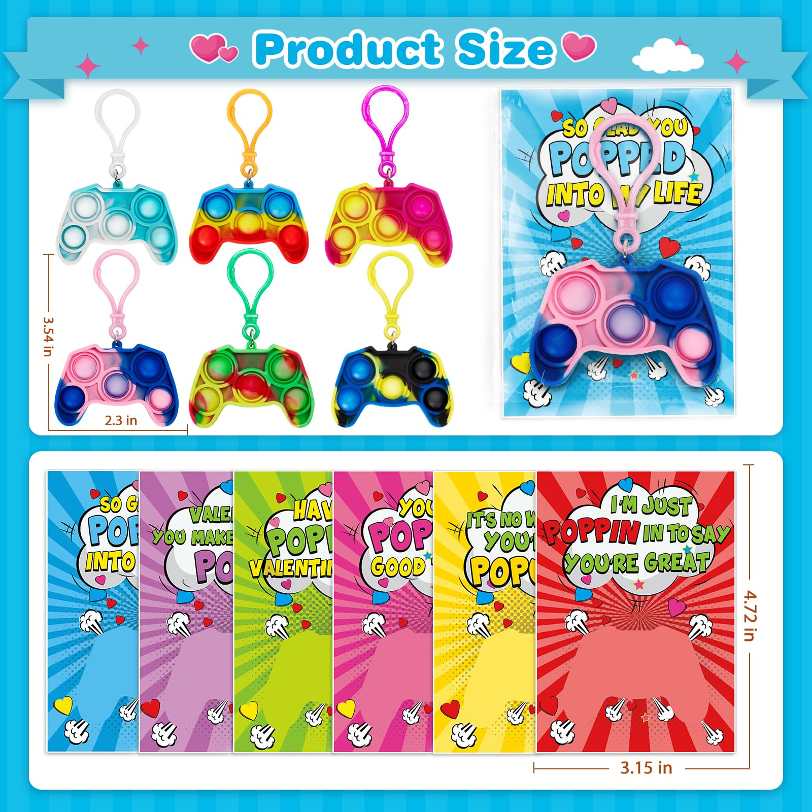 Jumlys card designs paired with fidget toys create vibrant Valentines gift options.