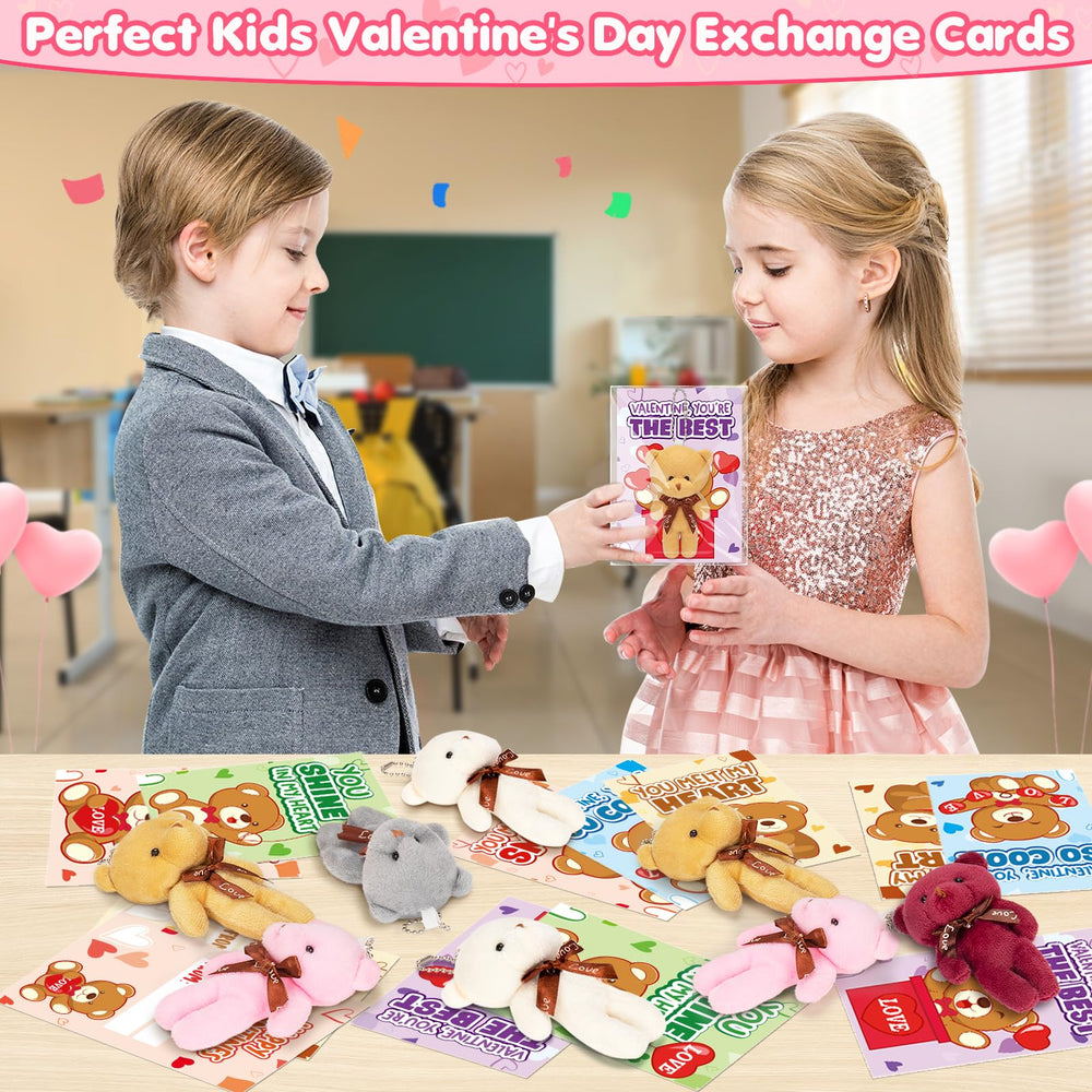 Jumlys packaging for valentines party favors with cards and bears