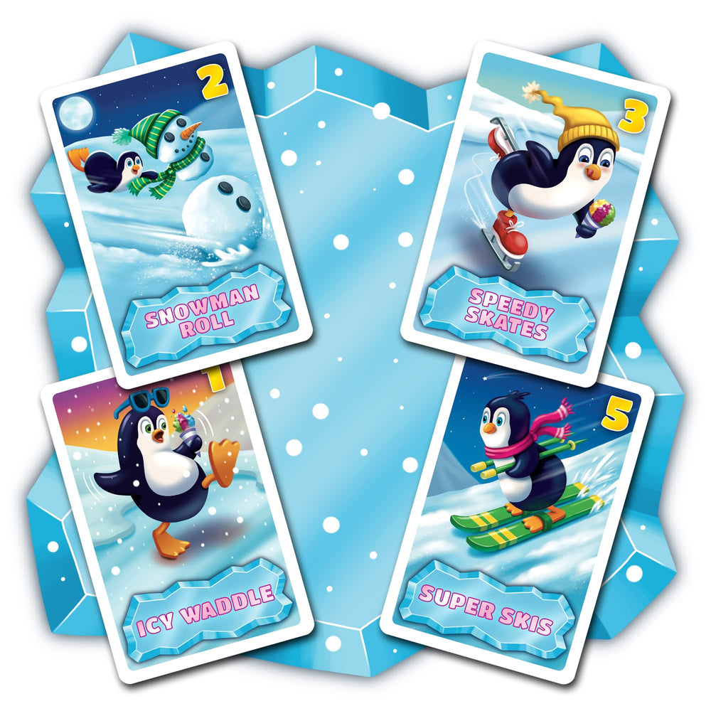 Colorful penguin pieces promote easy, no-reading gameplay