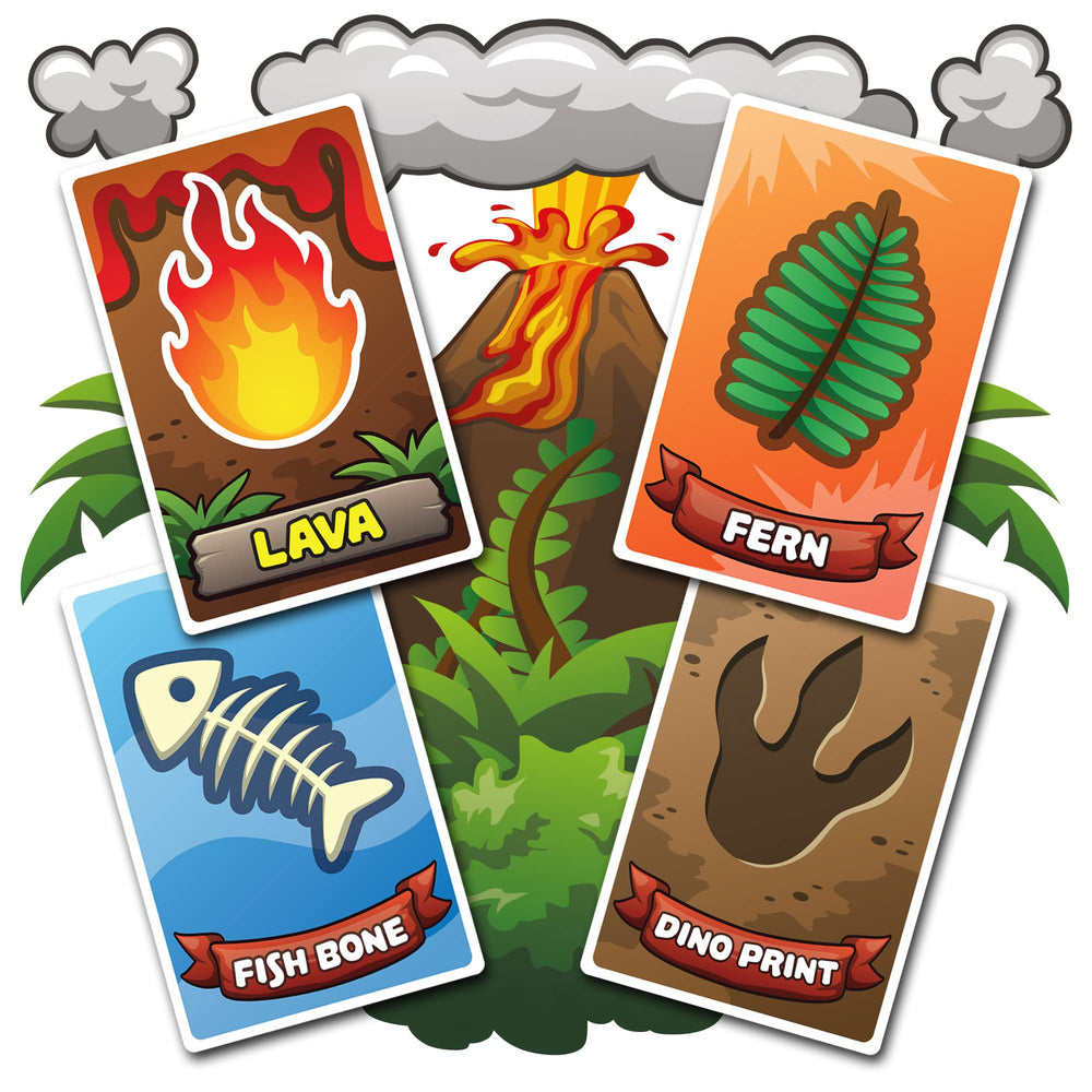 Jumping High Five colorful dinosaur game pieces support teamwork during play.