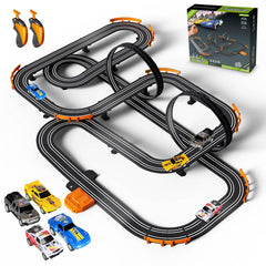 Jumplanma slot car track with four cars for exciting family races.