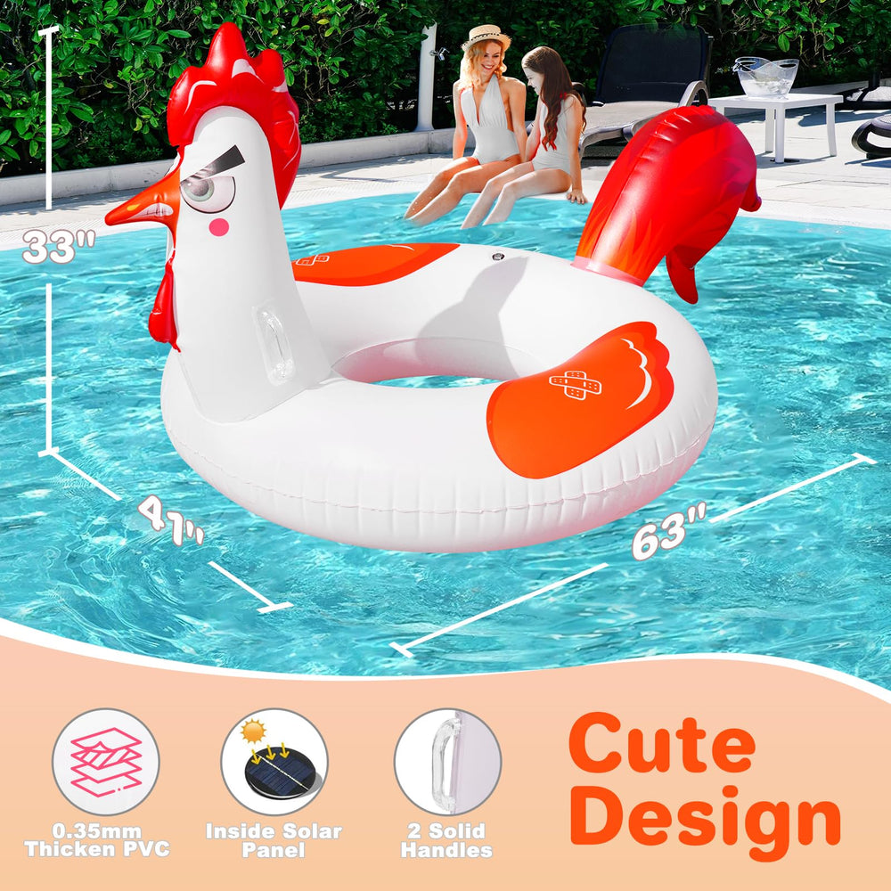 Junbig 63 x 33 x 44 inch float offers buoyant comfort.