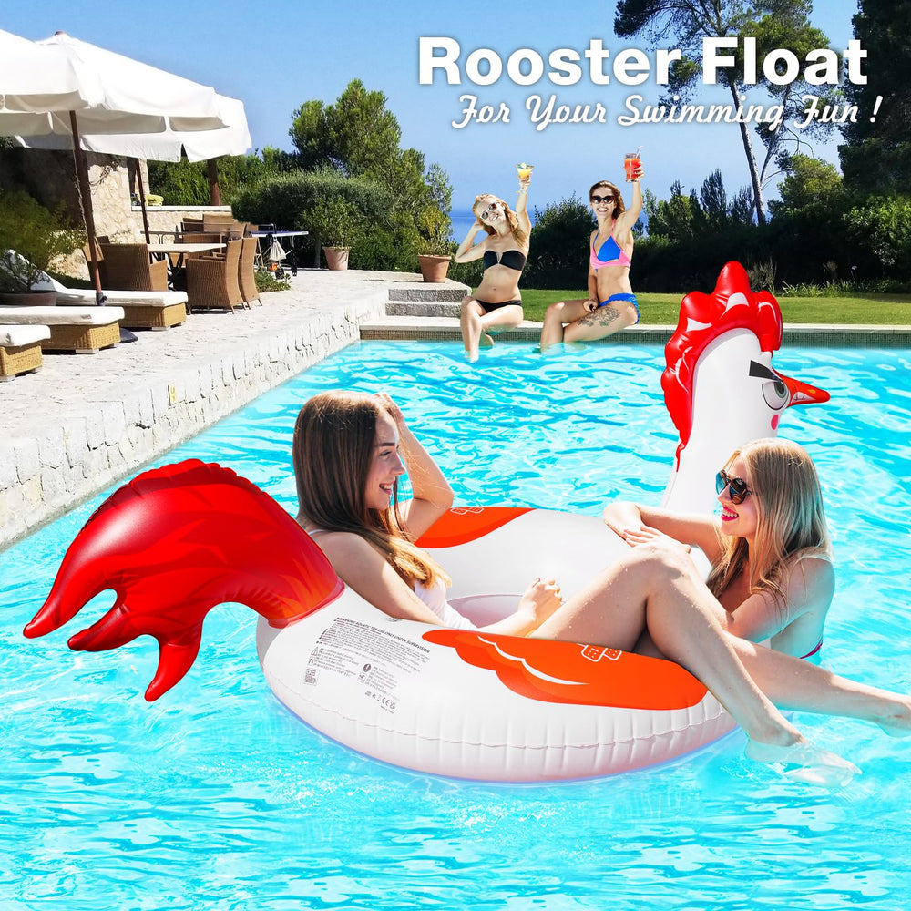 Junbig chicken pool float perfect for beach, pool, and lake gatherings.
