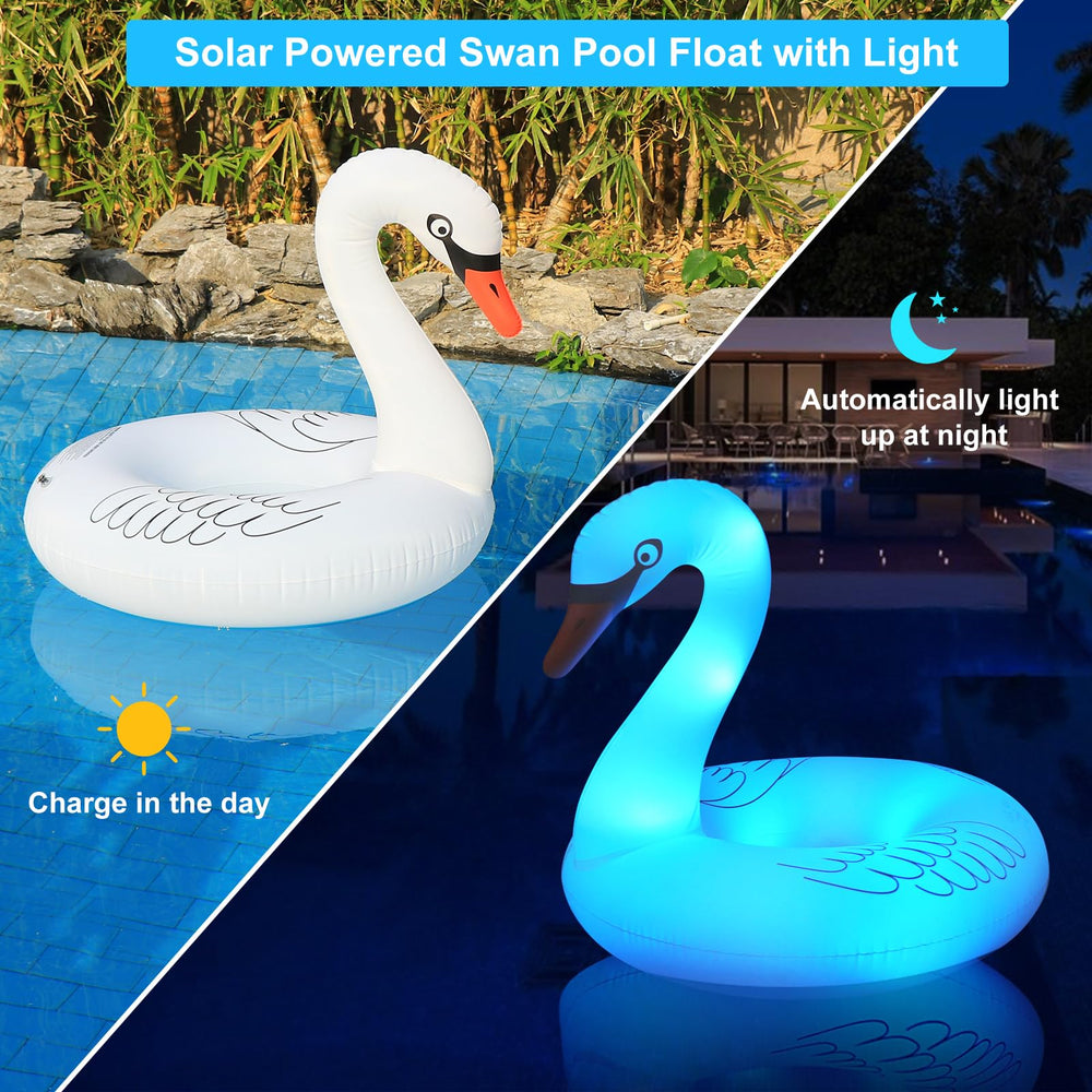 Junbig large 42-inch swan pool float offers comfortable adult buoyancy