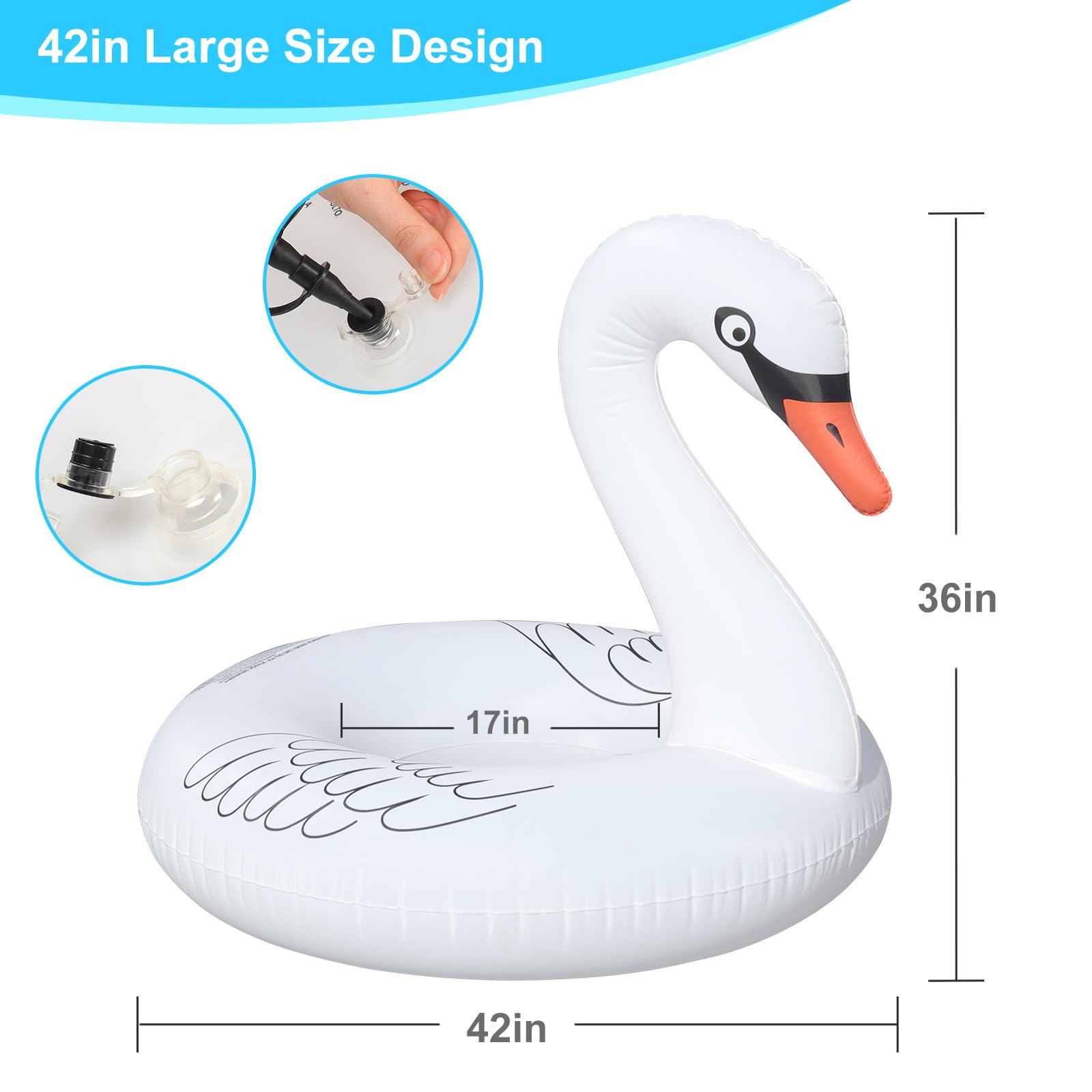 Junbig waterproof swan float designed for worry-free water time