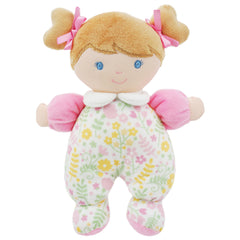 June Garden Blossom 9-Inch doll with embroidered face, ideal newborn snuggle companion.