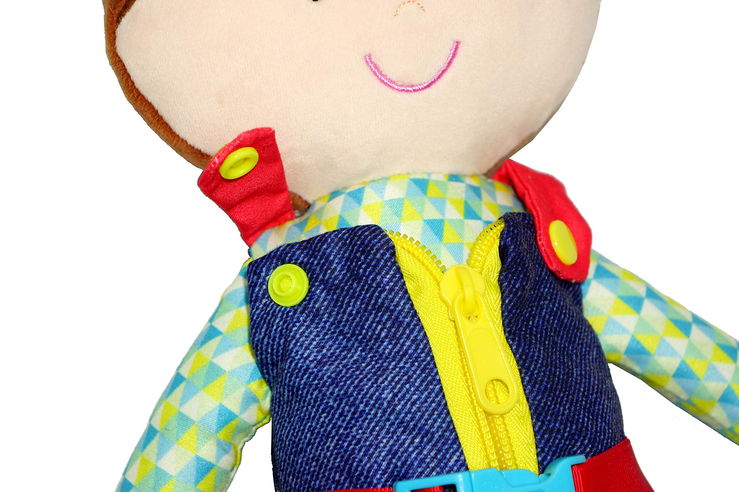 June Garden Dressy Friends Lucas buckle-detail demonstrates buckle practice to build finger dexterity
