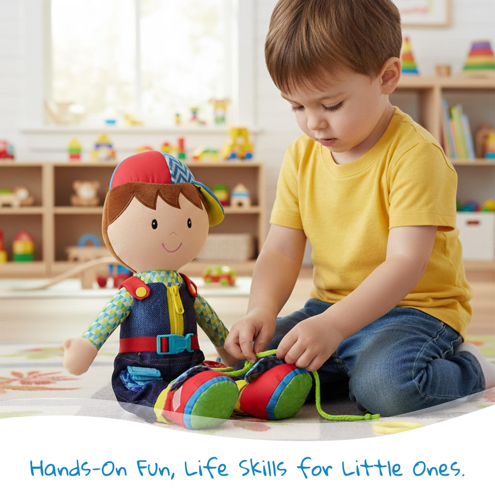 June Garden Dressy Friends Lucas button-snap scene invites independent dressing exploration