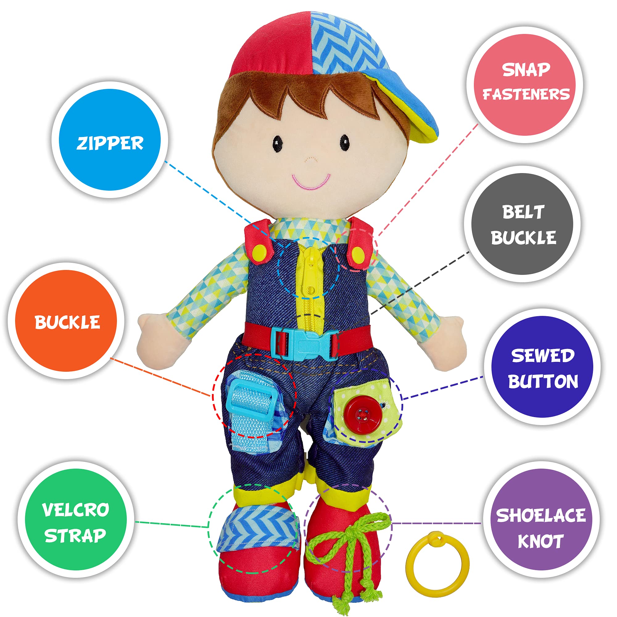 June Garden Dressy Friends Lucas zipper-detail highlights easy dressing practice for toddlers