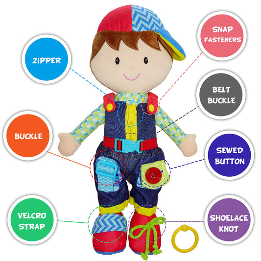 June Garden Dressy Friends Lucas zipper-detail highlights easy dressing practice for toddlers