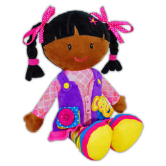 June Garden Dressy Friends Scarlett clipped traveler-friendly design encourages portable learning.