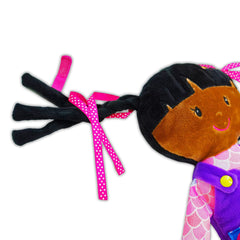 June Garden Dressy Friends Scarlett demonstrates hook-fastening for practical dressing play.