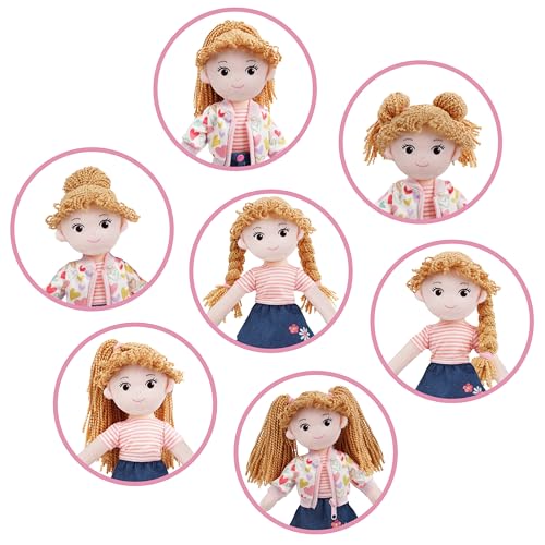 June Garden Gracie braidable hair with two pink ties for versatile hairstyles.