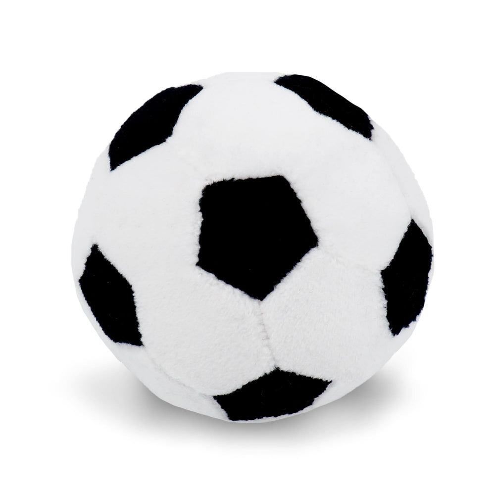 June Garden My First Soccer Ball plush rattle for baby's tactile exploration