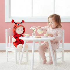 June Garden Sweet Dolly Ladybug velcro dress close-up demonstrates easy outfit changes for play