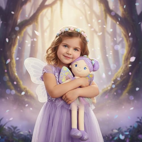 June Garden Yaritza in a purple tulle dress for imaginative dress-up play.