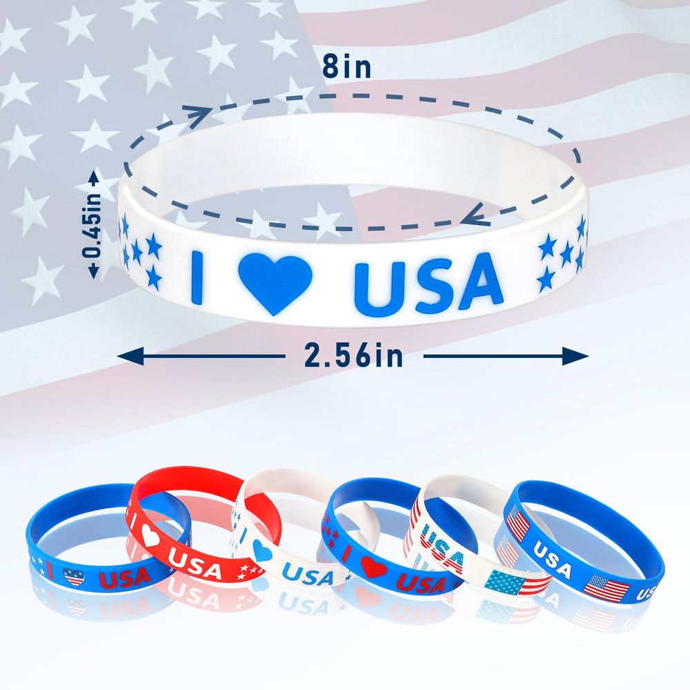 JUNEBRUSHS star-pattern bracelet for family-friendly patriotic celebrations.
