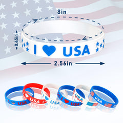 JUNEBRUSHS star-pattern bracelet for family-friendly patriotic celebrations.