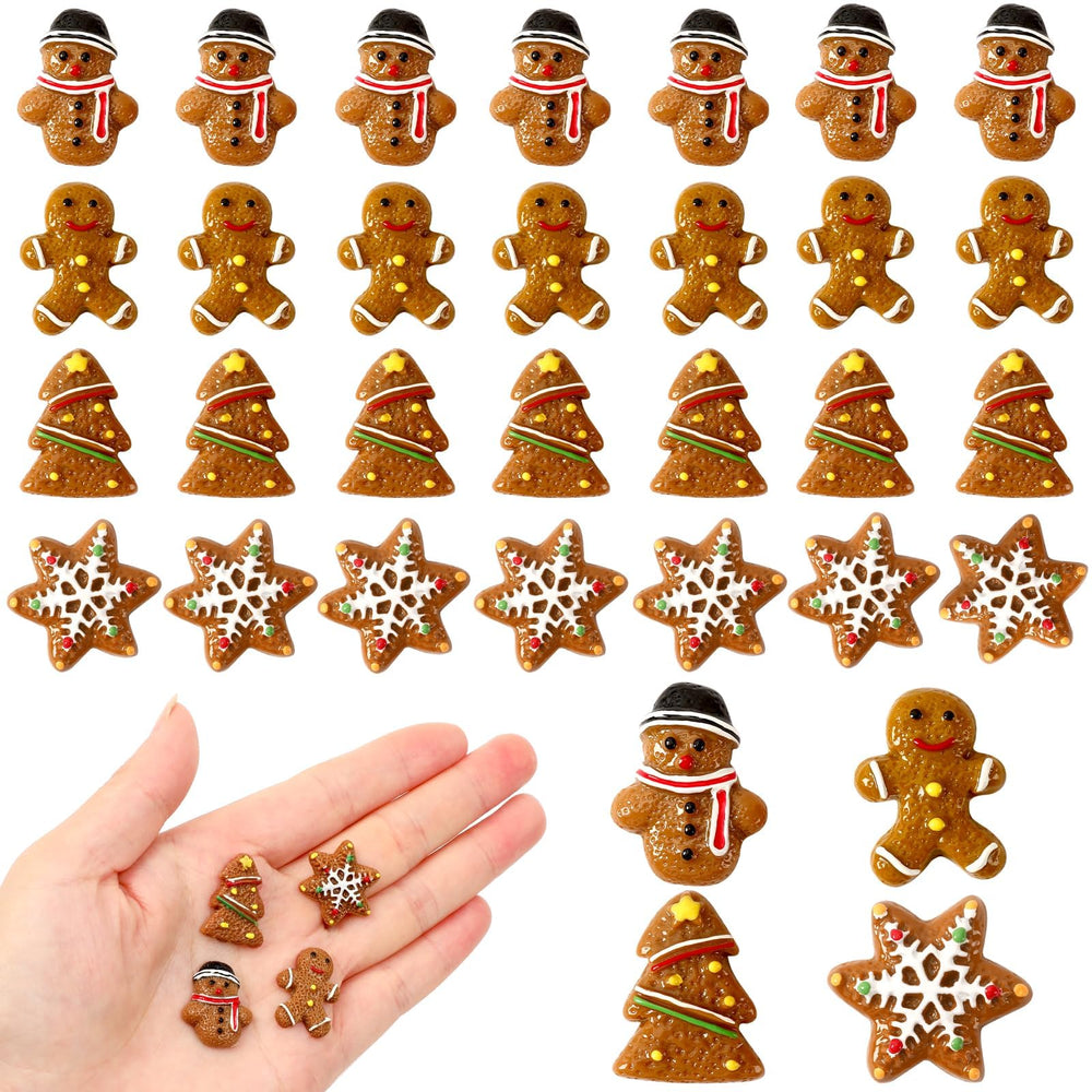 JUNEBRUSHS 80pc gingerbread man minis for festive tree decor.